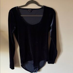 J. Crew Factory Navy Velvet Bodysuit